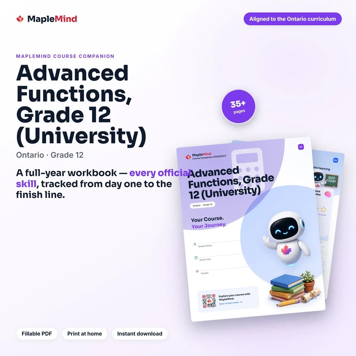 Advanced Functions, Grade 12 (University) Course Companion workbook cover