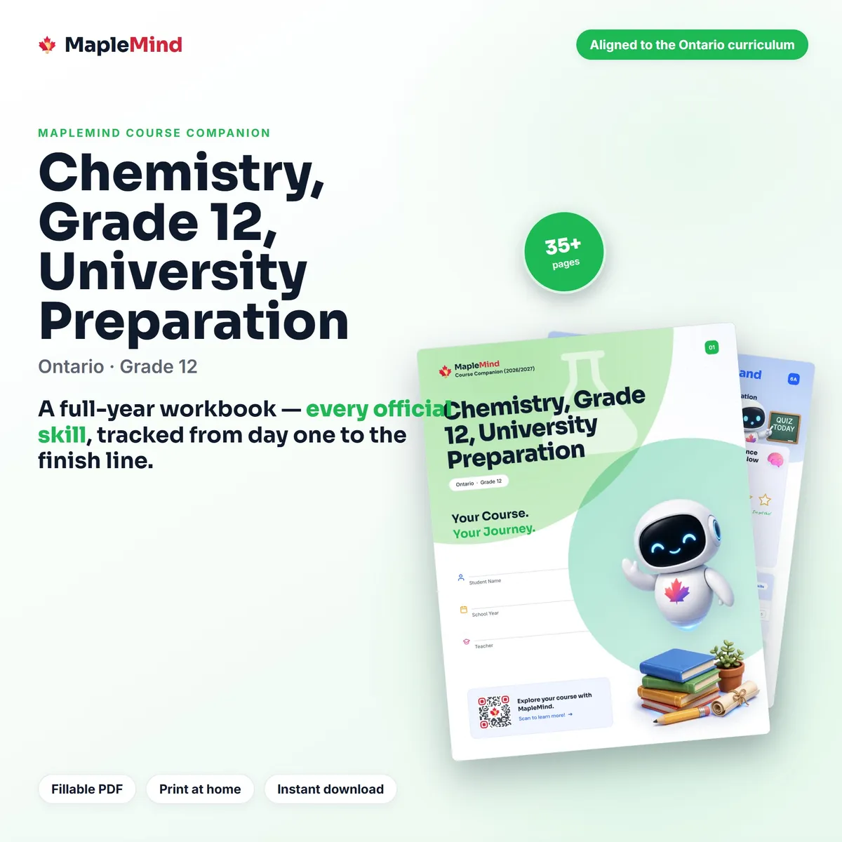 Chemistry, Grade 12, University Preparation Course Companion workbook cover