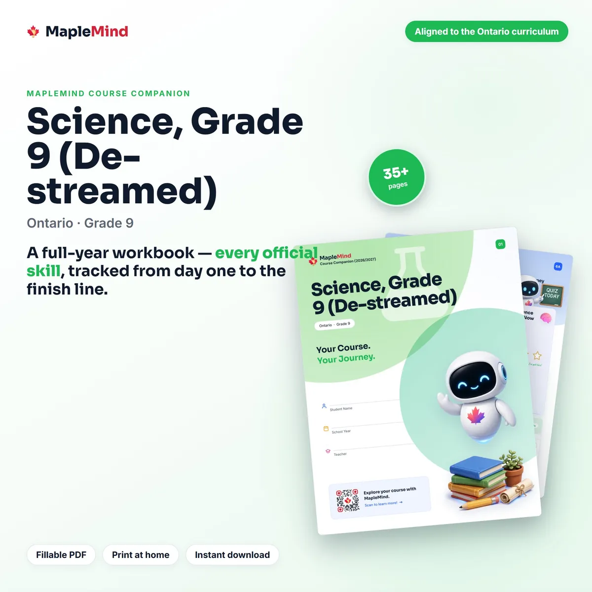 Science, Grade 9 (De-streamed) Course Companion workbook cover