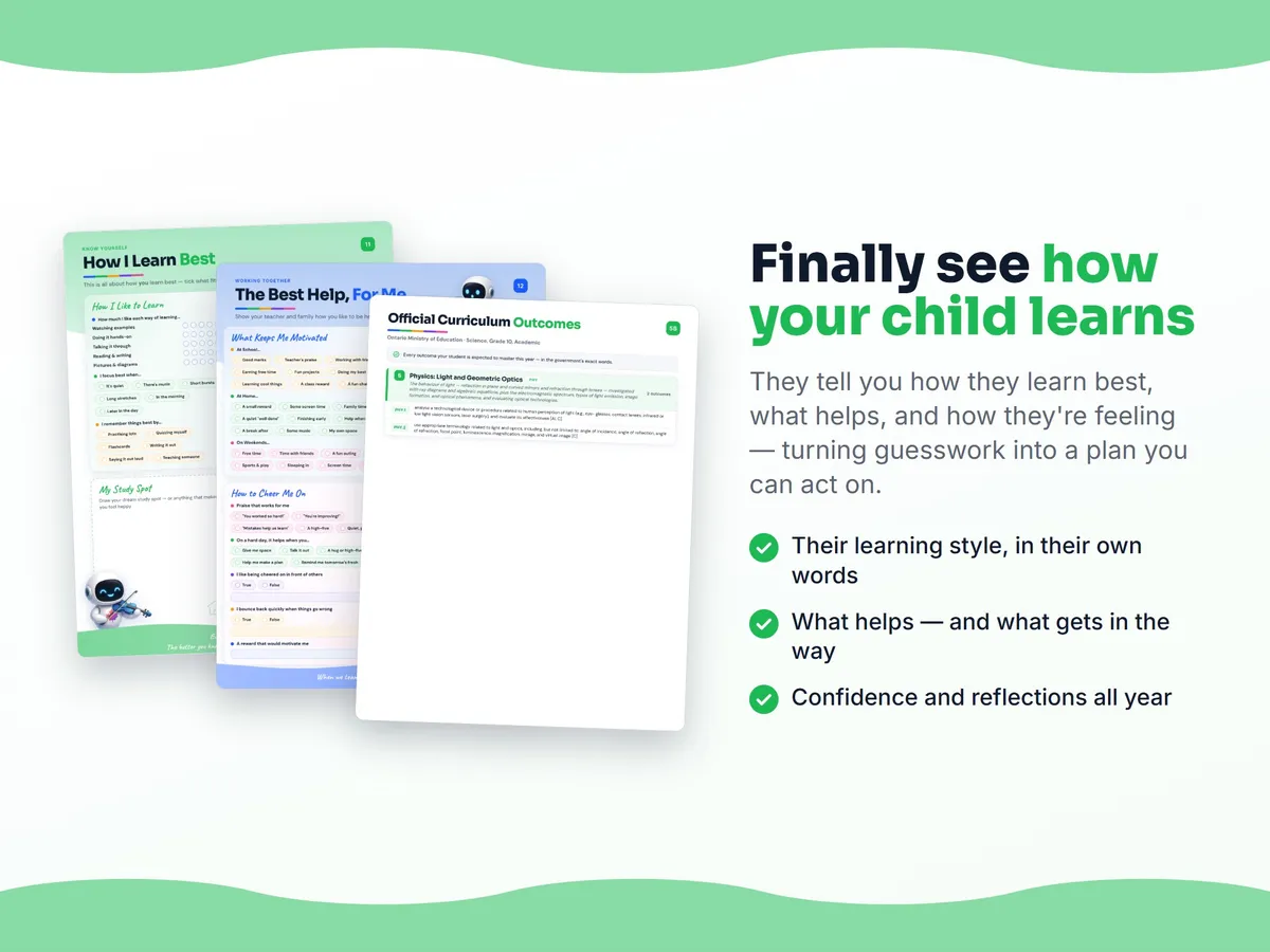 How I learn best — study habits and student reflection pages in the Science, Grade 10, Academic workbook