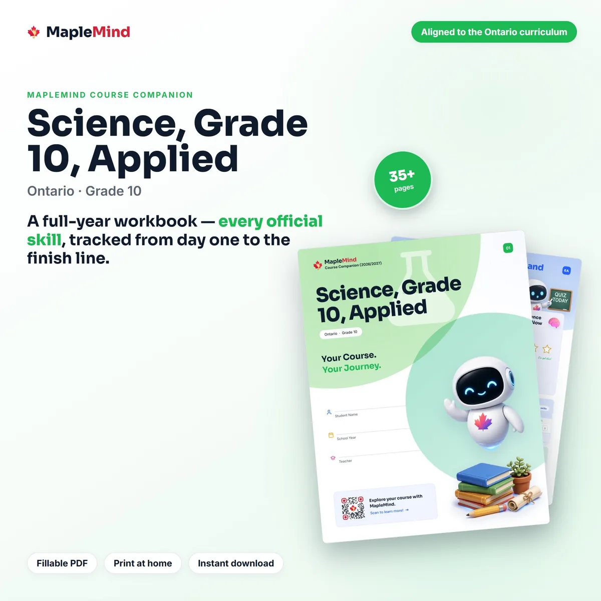 Science, Grade 10, Applied Course Companion workbook cover