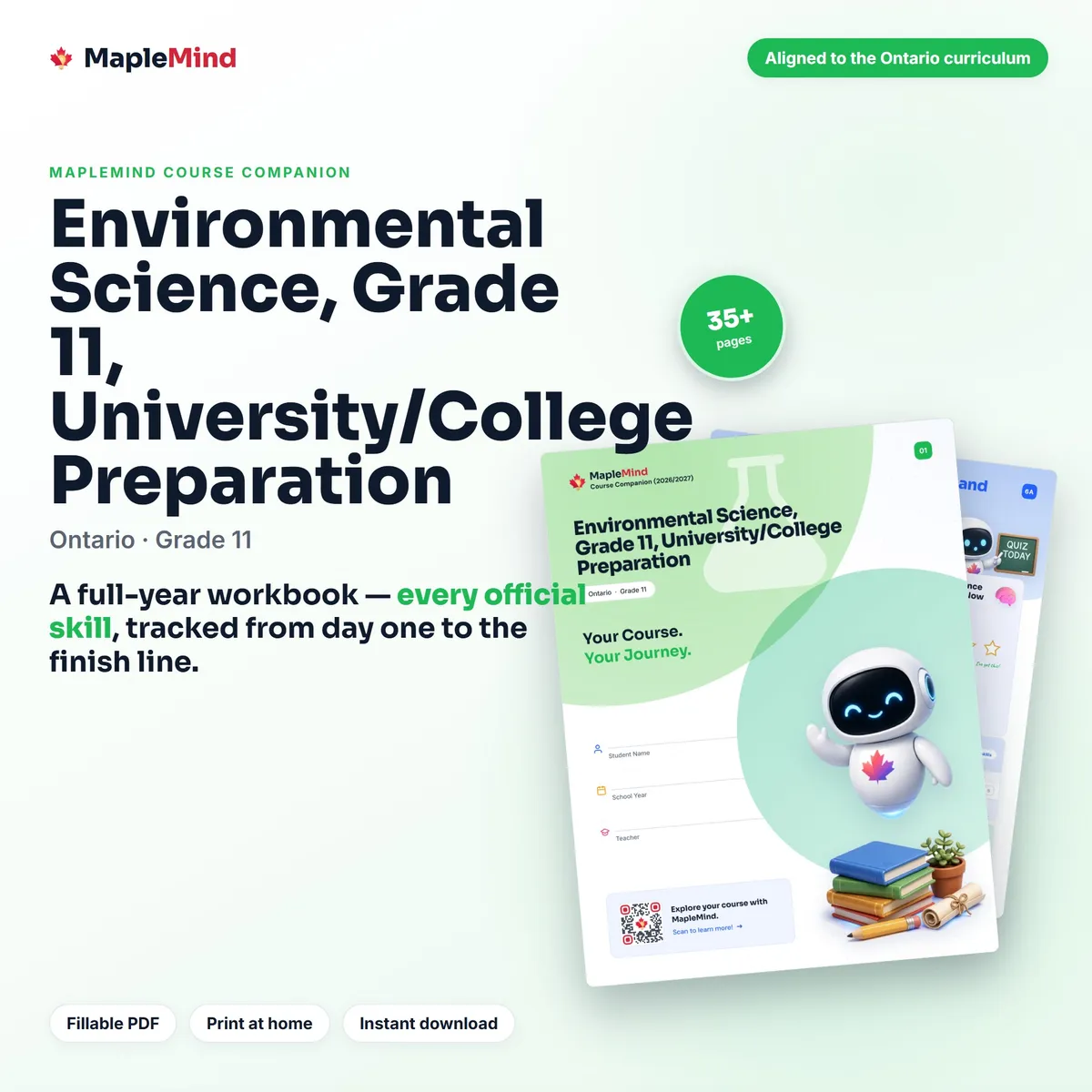 Environmental Science, Grade 11, University/College Preparation Course Companion workbook cover