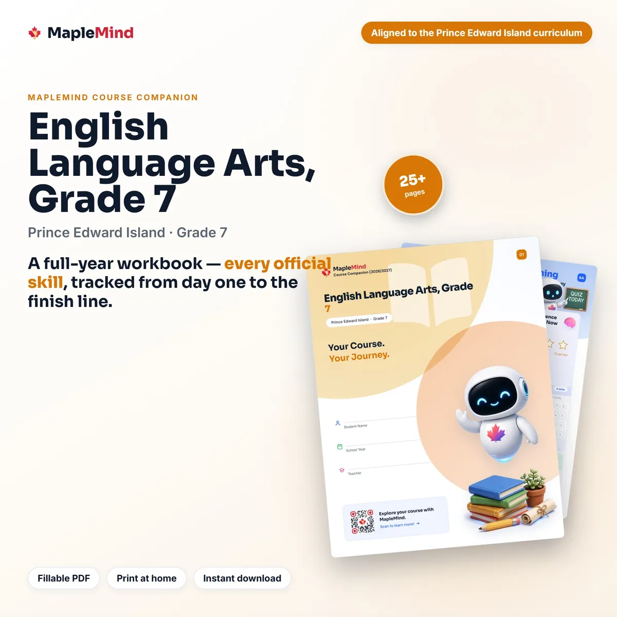 English Language Arts, Grade 7 Course Companion workbook cover