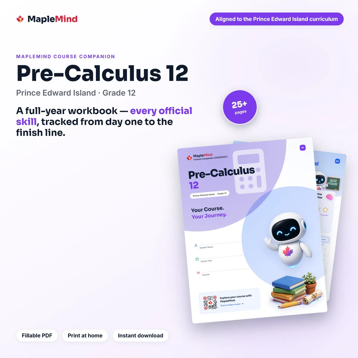Pre-Calculus 12 Course Companion workbook cover
