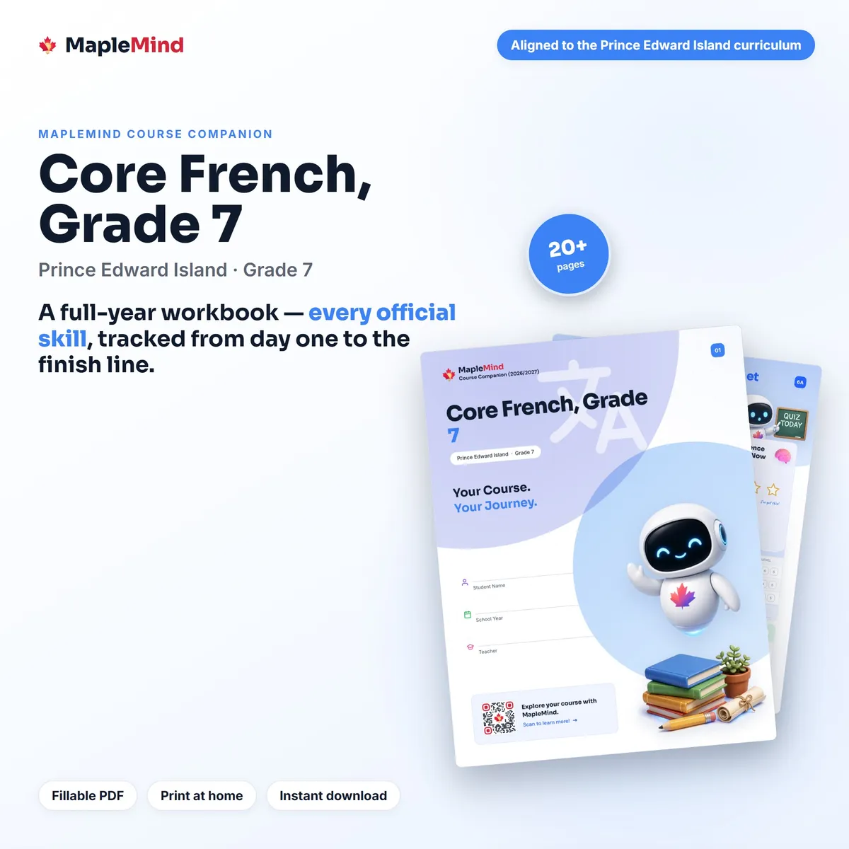 Core French, Grade 7 Course Companion workbook cover