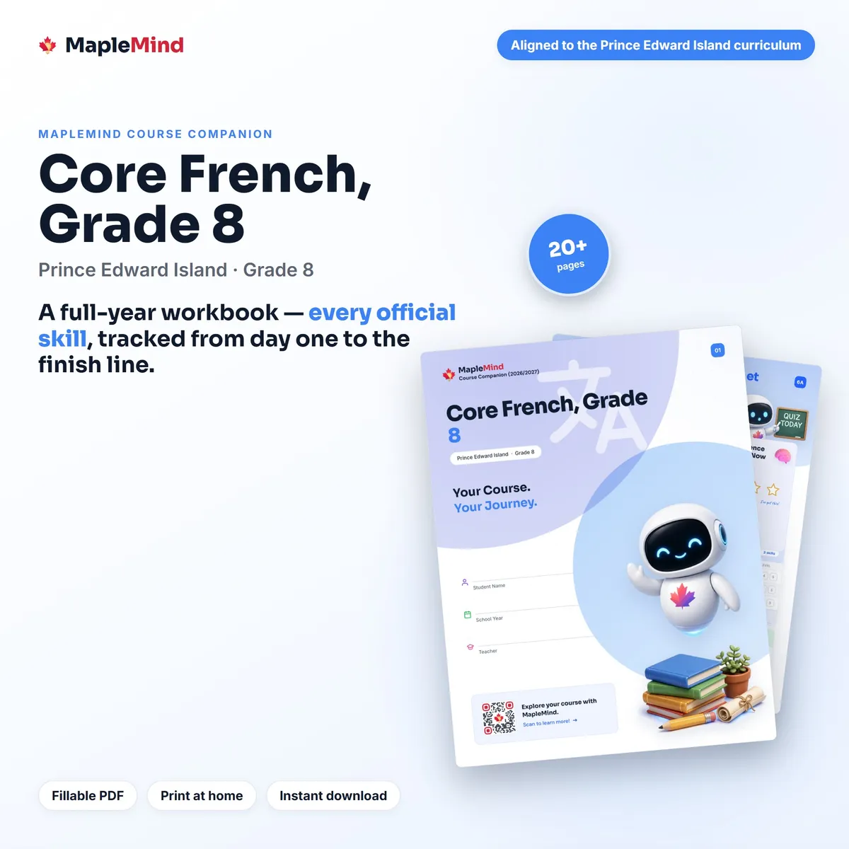 Core French, Grade 8 Course Companion workbook cover