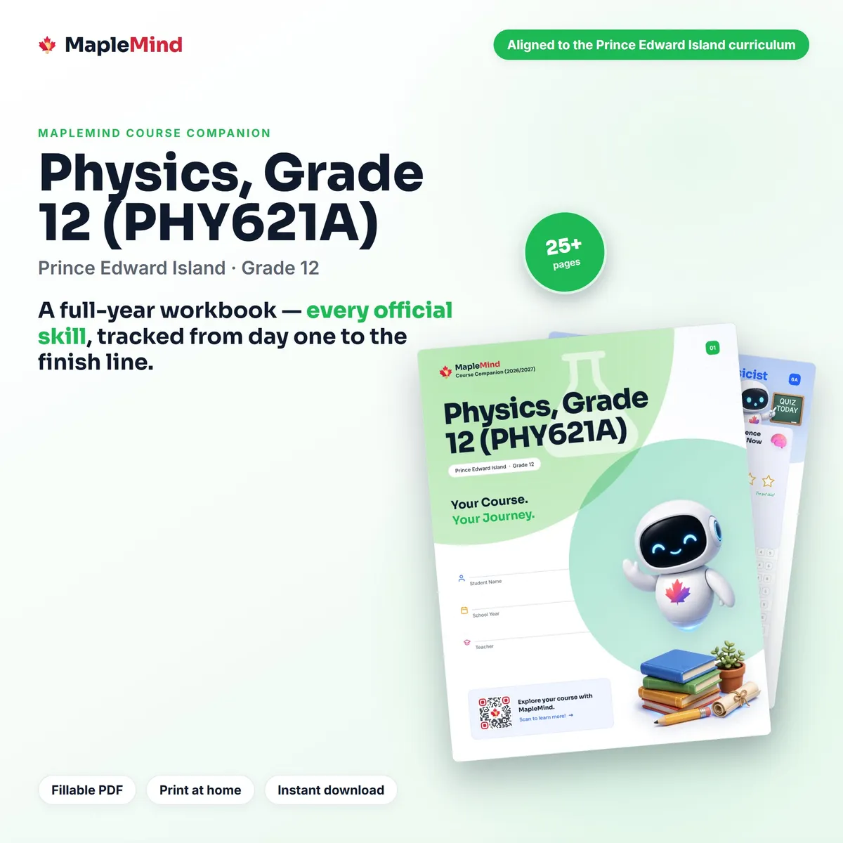 Physics, Grade 12 (PHY621A) Course Companion workbook cover