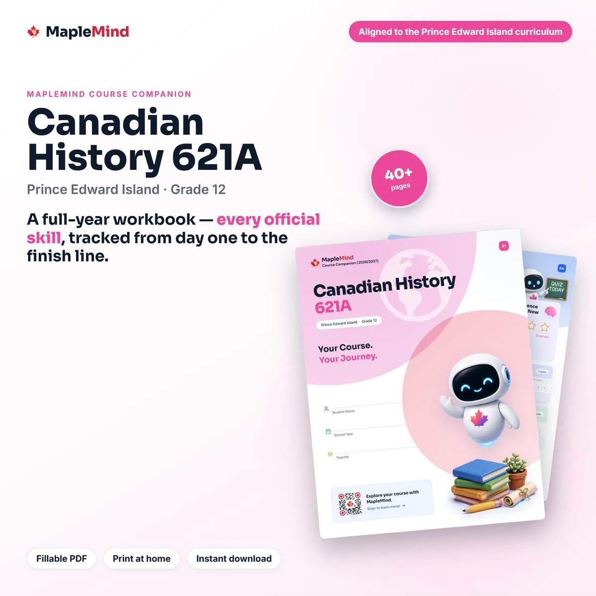 Canadian History 621A Course Companion workbook cover