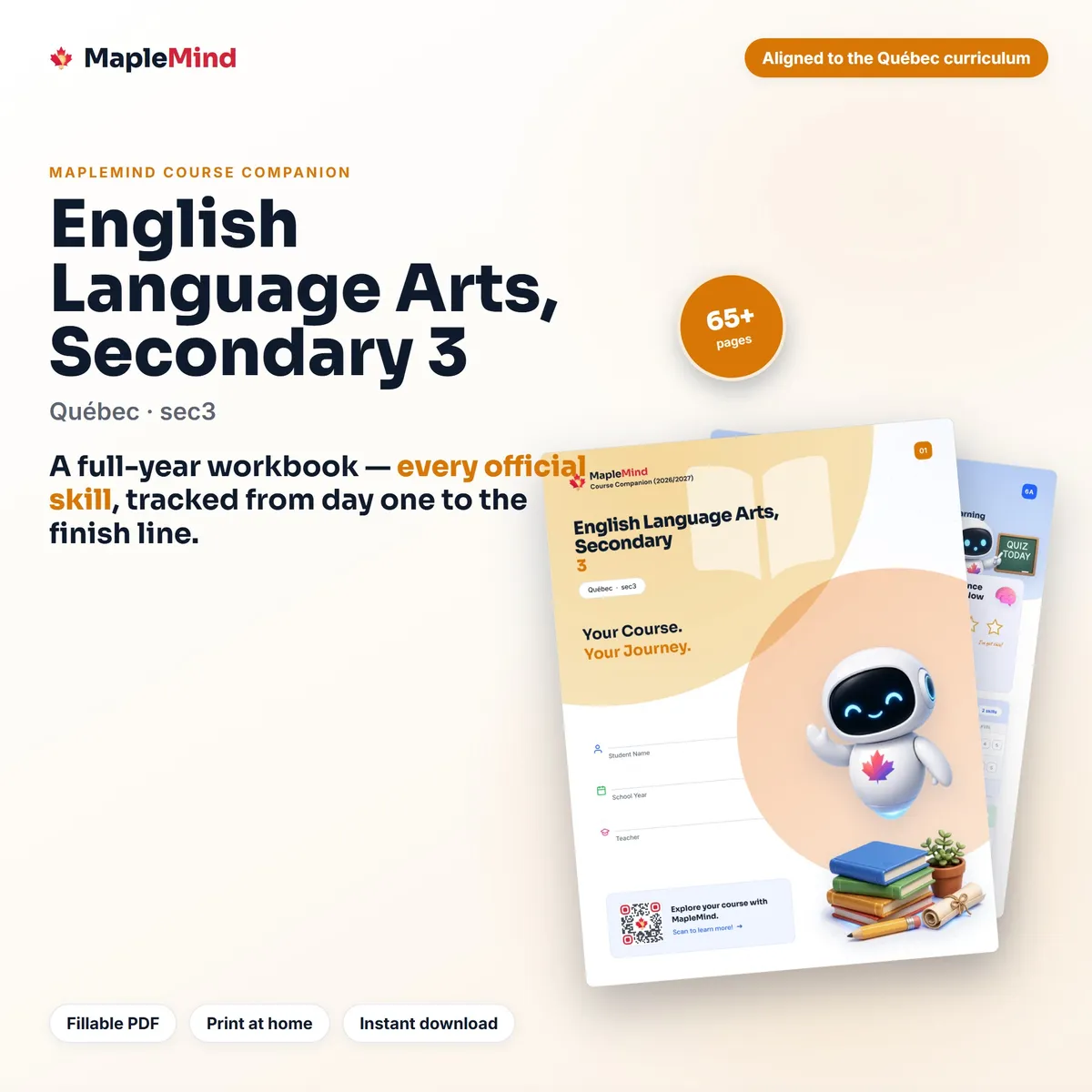 English Language Arts, Secondary 3 Course Companion workbook cover