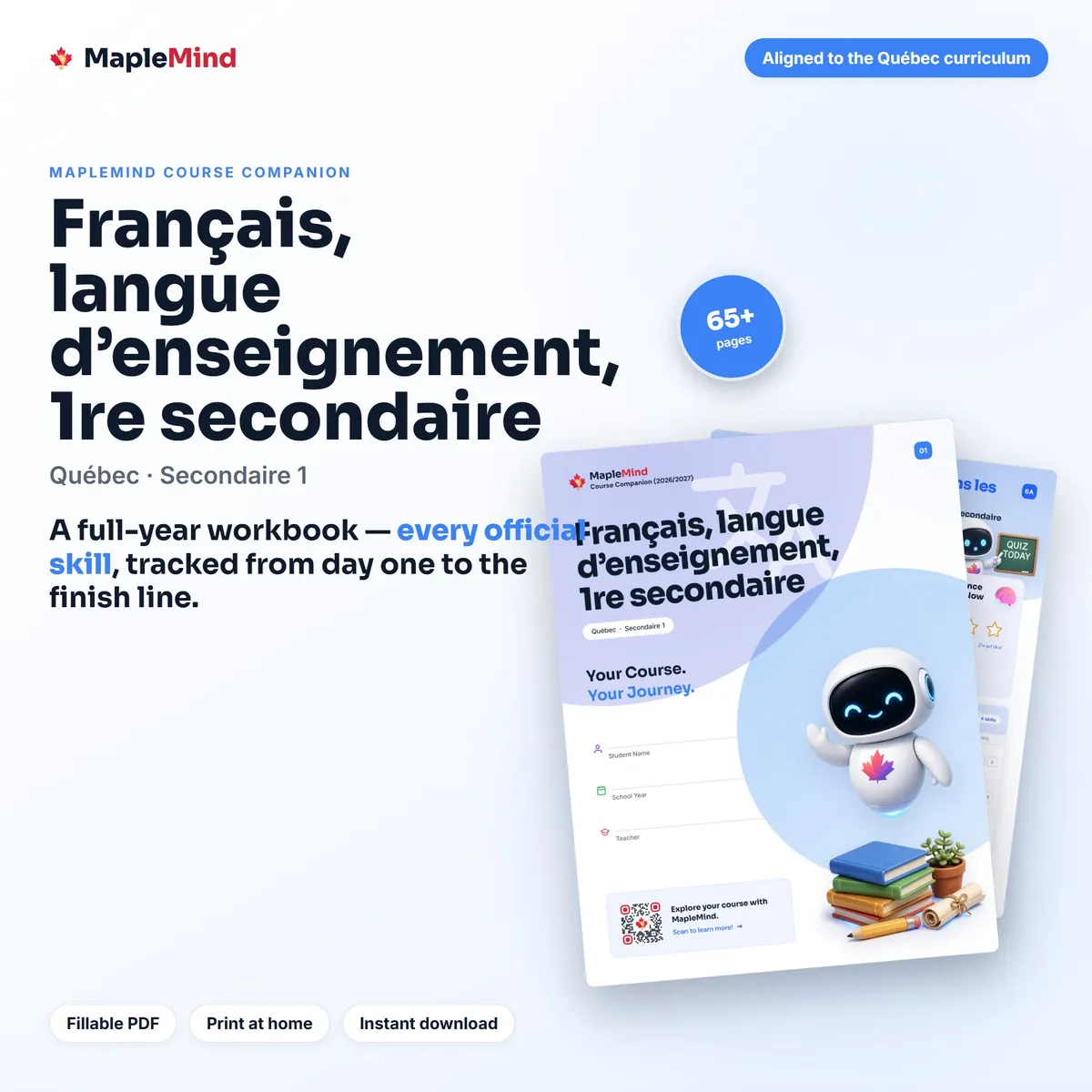 Français, langue d’enseignement, 1re secondaire Course Companion workbook cover