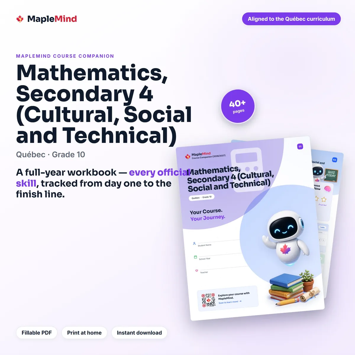 Mathematics, Secondary 4 (Cultural, Social and Technical) Course Companion workbook cover