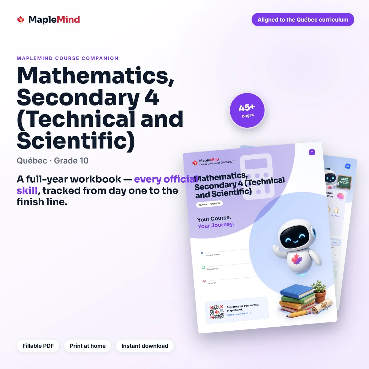 Mathematics, Secondary 4 (Technical and Scientific) Course Companion workbook cover