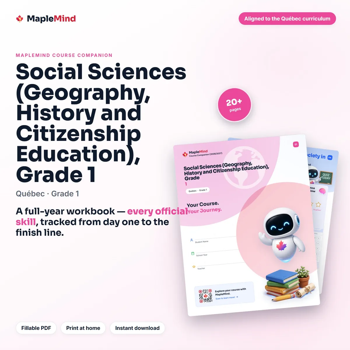 Social Sciences (Geography, History and Citizenship Education), Grade 1 Course Companion workbook cover