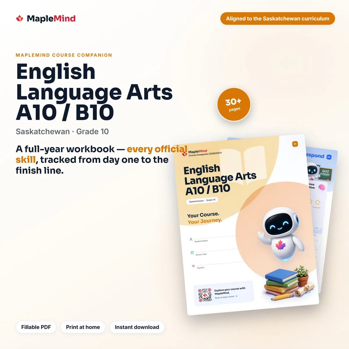 English Language Arts A10 / B10 Course Companion workbook cover