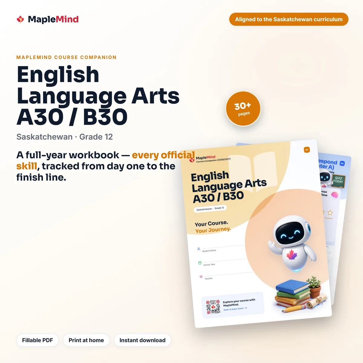 English Language Arts A30 / B30 Course Companion workbook cover