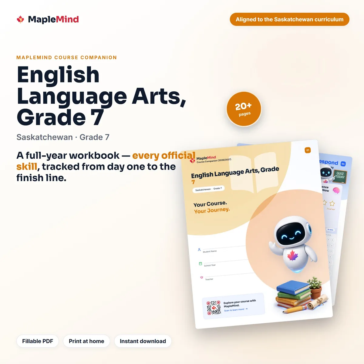 English Language Arts, Grade 7 Course Companion workbook cover