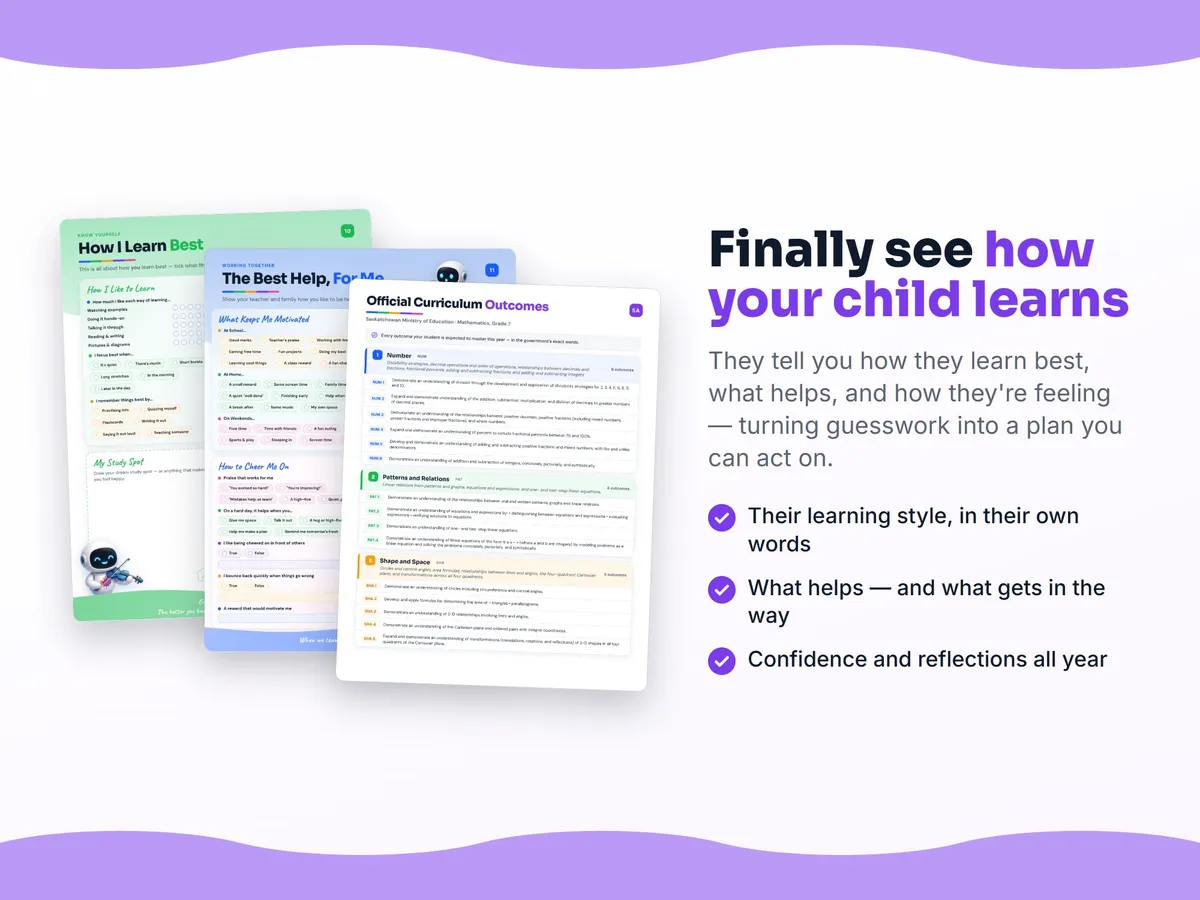 How I learn best — study habits and student reflection pages in the Mathematics, Grade 7 workbook