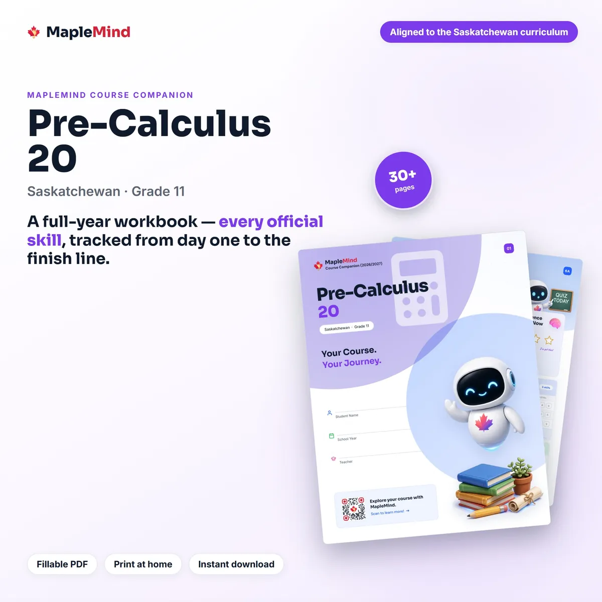 Pre-Calculus 20 Course Companion workbook cover