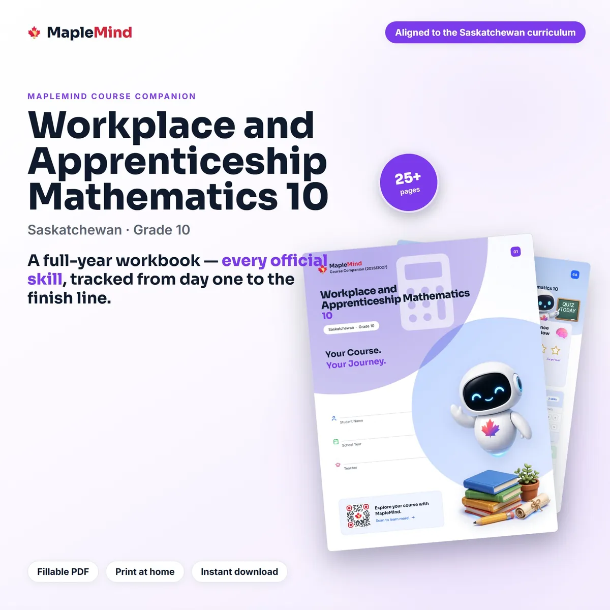 Workplace and Apprenticeship Mathematics 10 Course Companion workbook cover