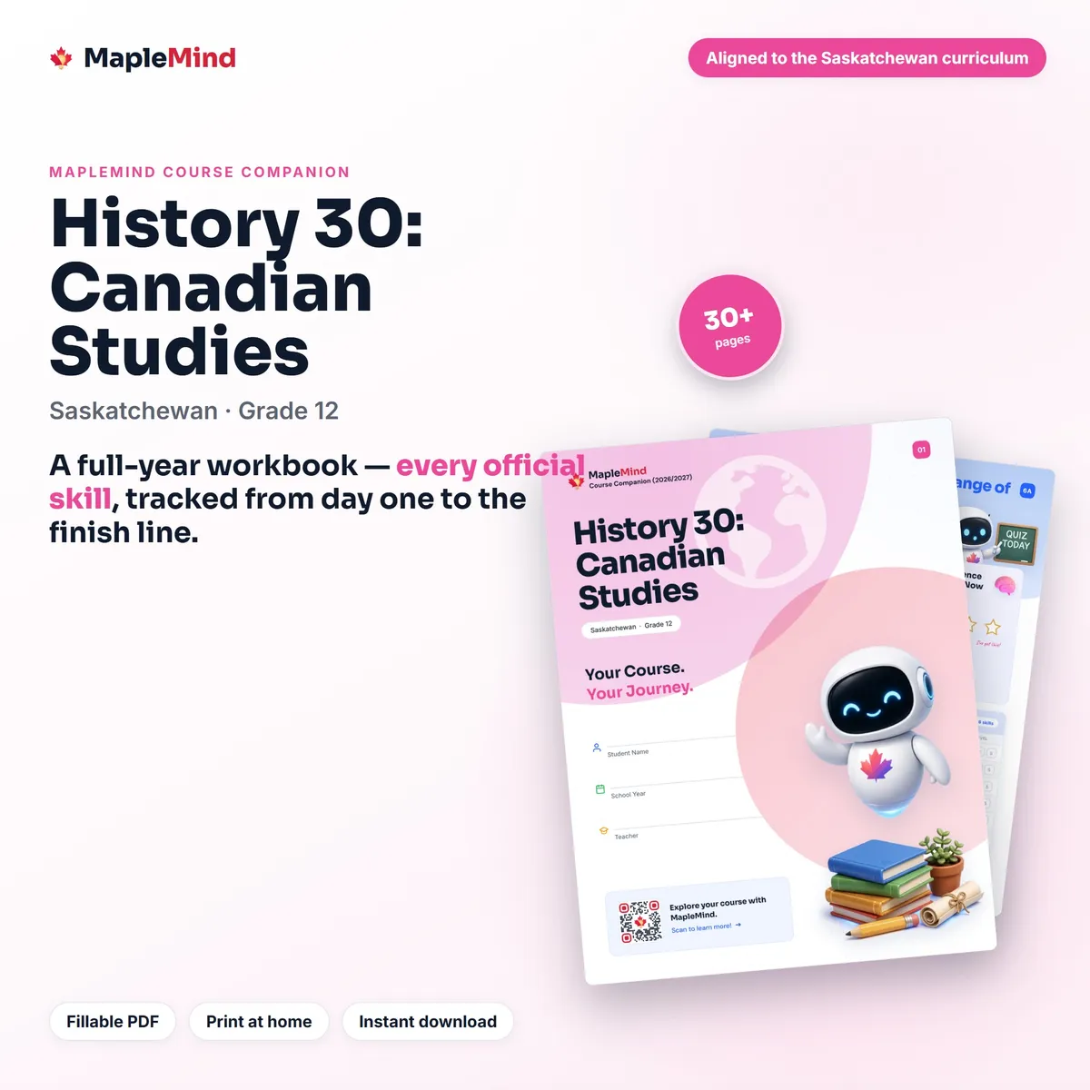 History 30: Canadian Studies Course Companion workbook cover