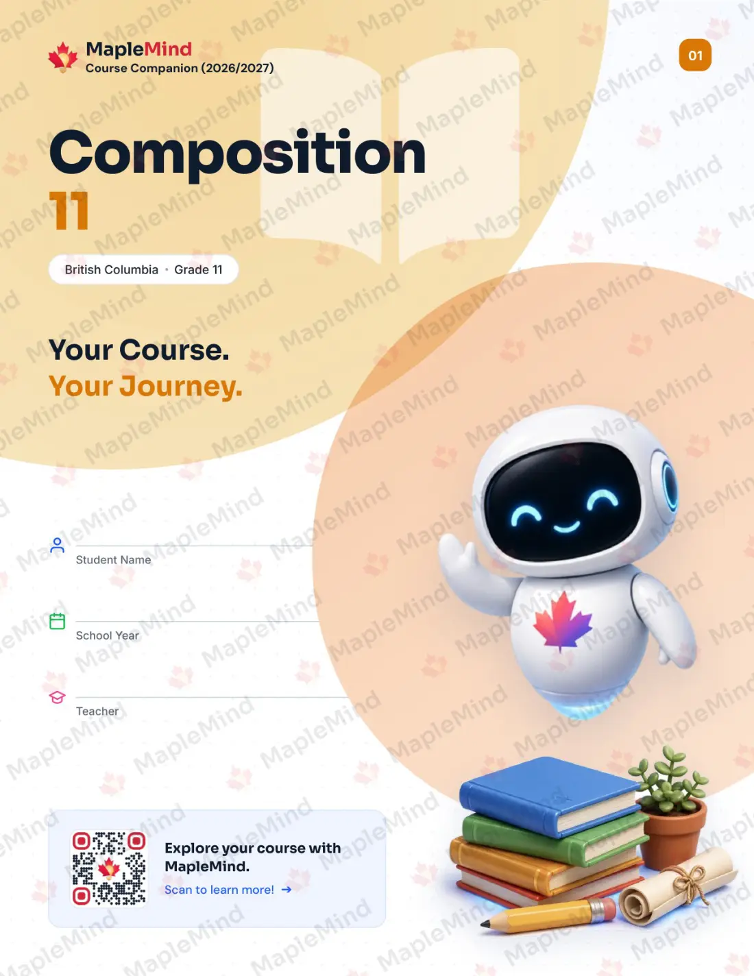 Page 1 of 37 from the Composition 11 British Columbia Course Companion — workbook cover