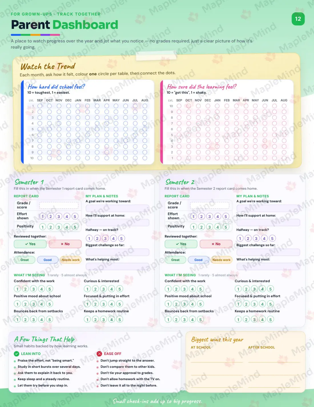 Page 24 of 31 from the Social Studies, Grade 7 Manitoba Course Companion — skills tracker with before and after self-assessment