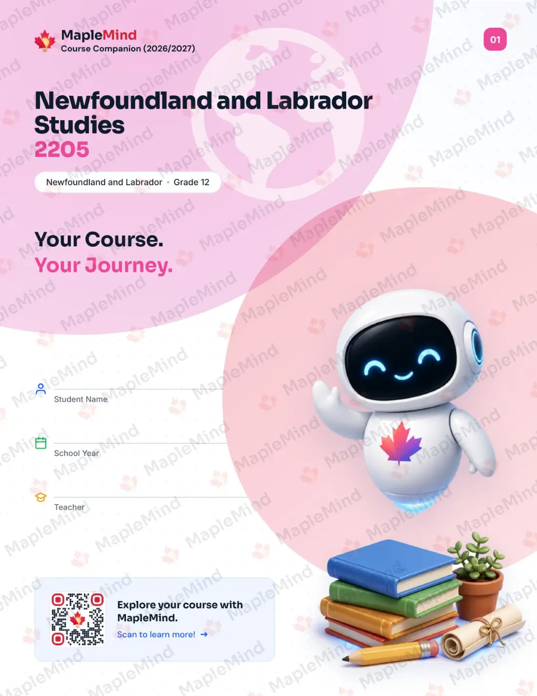 Page 1 of 33 from the Newfoundland and Labrador Studies 2205 Newfoundland and Labrador Course Companion — workbook cover
