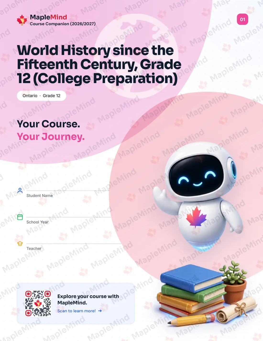 Page 1 of 35 from the World History since the Fifteenth Century, Grade 12 (College Preparation) Ontario Course Companion — workbook cover