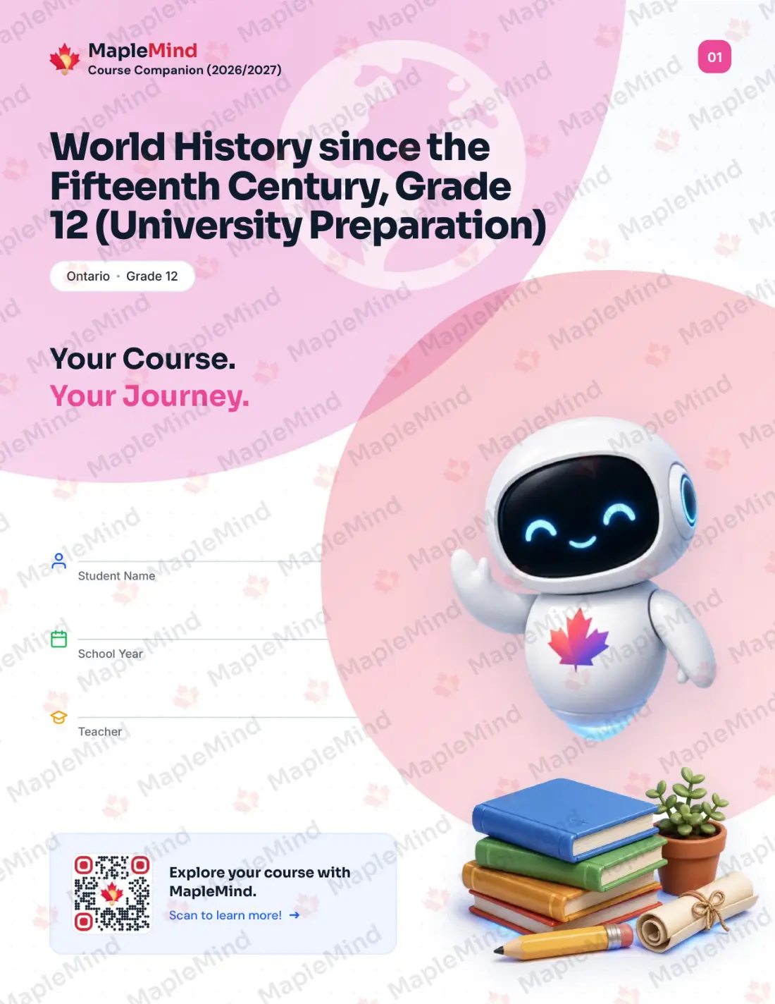 Page 1 of 35 from the World History since the Fifteenth Century, Grade 12 (University Preparation) Ontario Course Companion — workbook cover