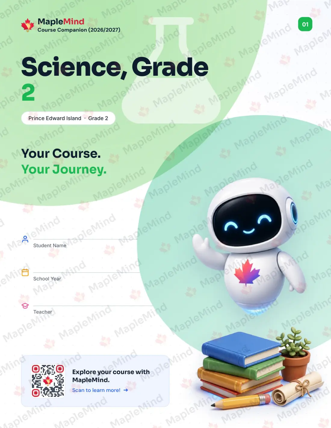 Page 1 of 31 from the Science, Grade 2 Prince Edward Island Course Companion — workbook cover