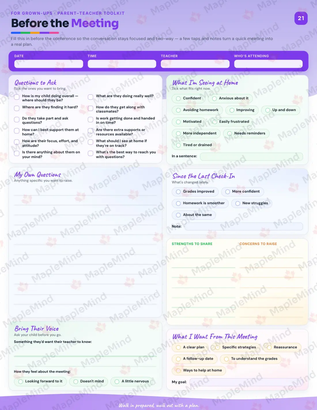 Page 44 of 50 from the Human Biology 801A Prince Edward Island Course Companion — skills tracker with before and after self-assessment