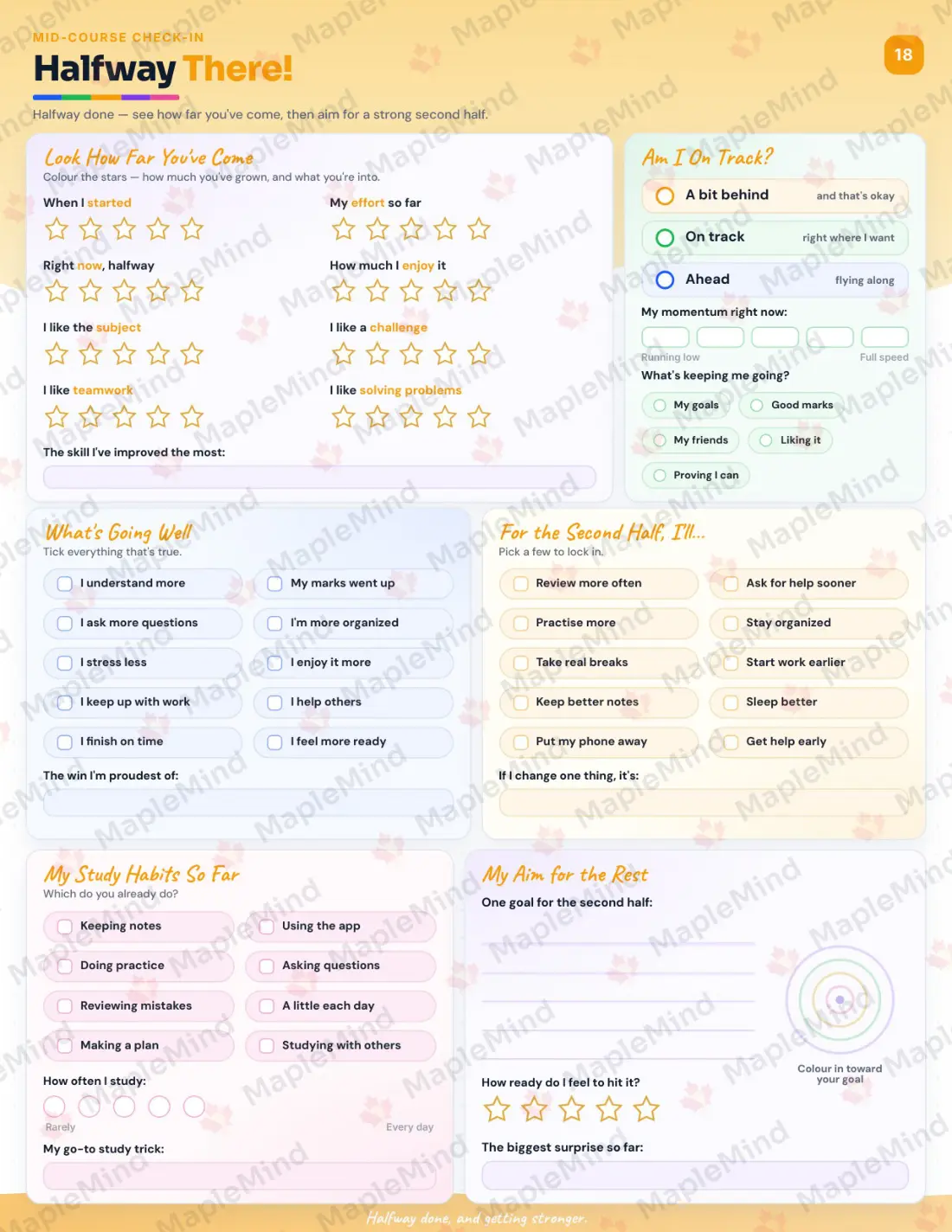 Page 41 of 44 from the Mathematics, Secondary 3 Quebec Course Companion — mid-year check-in and parent-teacher conference pages