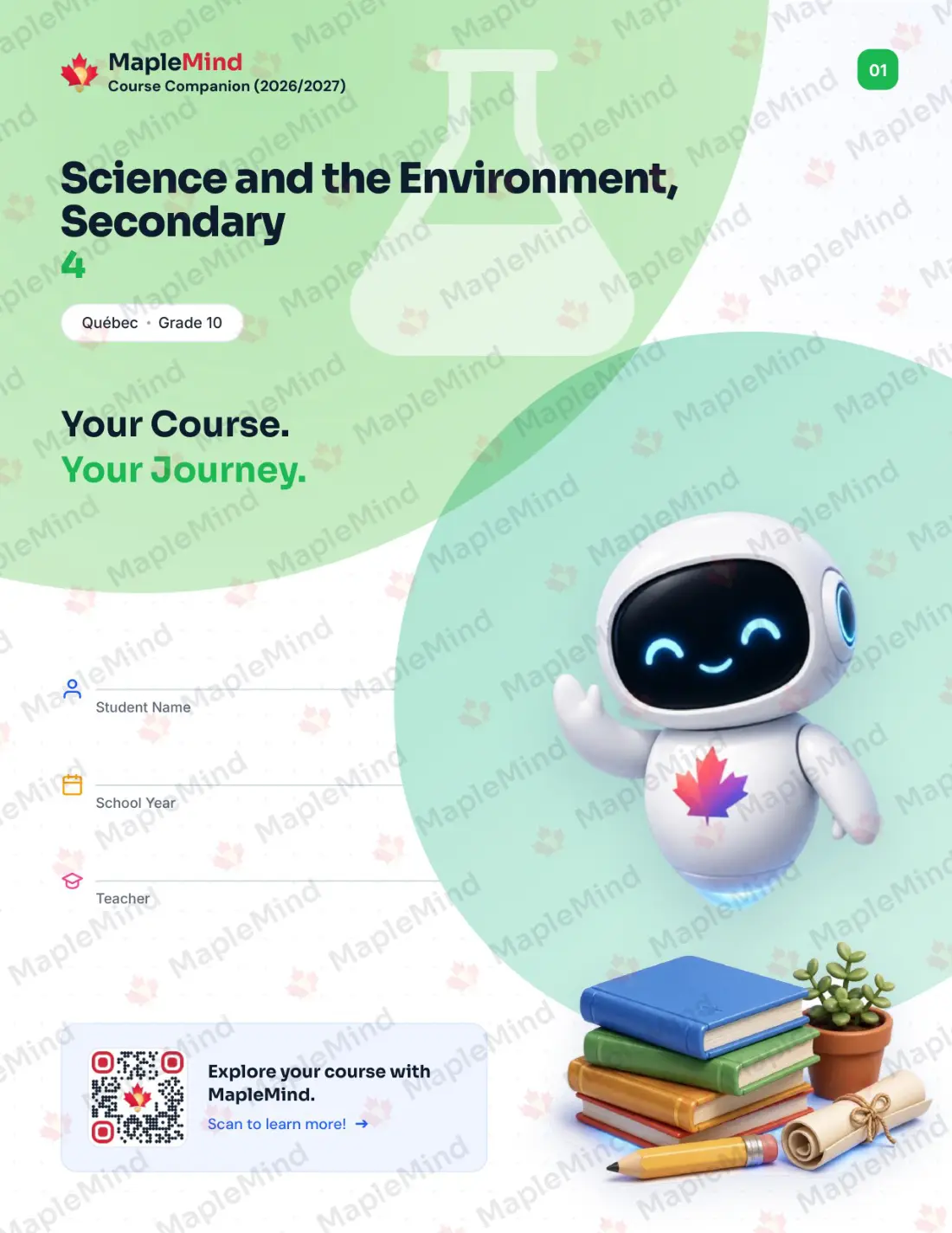 Page 1 of 24 from the Science and the Environment, Secondary 4 Quebec Course Companion — workbook cover
